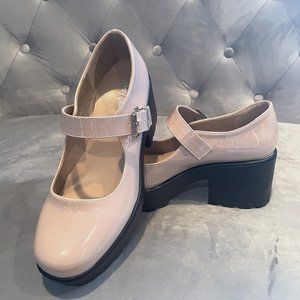 Nasty Gal Tan Block Heel Mary Janes